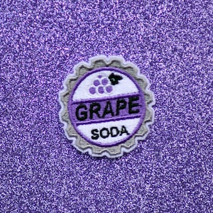 Small Grape Soda Badge Embroidered Iron On Patch