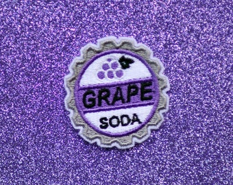 Small Grape Soda Badge Embroidered Iron On Patch