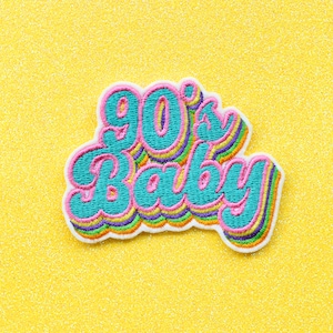 90&#39;s Baby Embroidered Iron On Patch