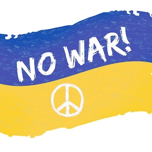 Carte postale No War Ukraine TÉLÉCHARGEMENT NUMÉRIQUE Drapeau de l'Ukraine