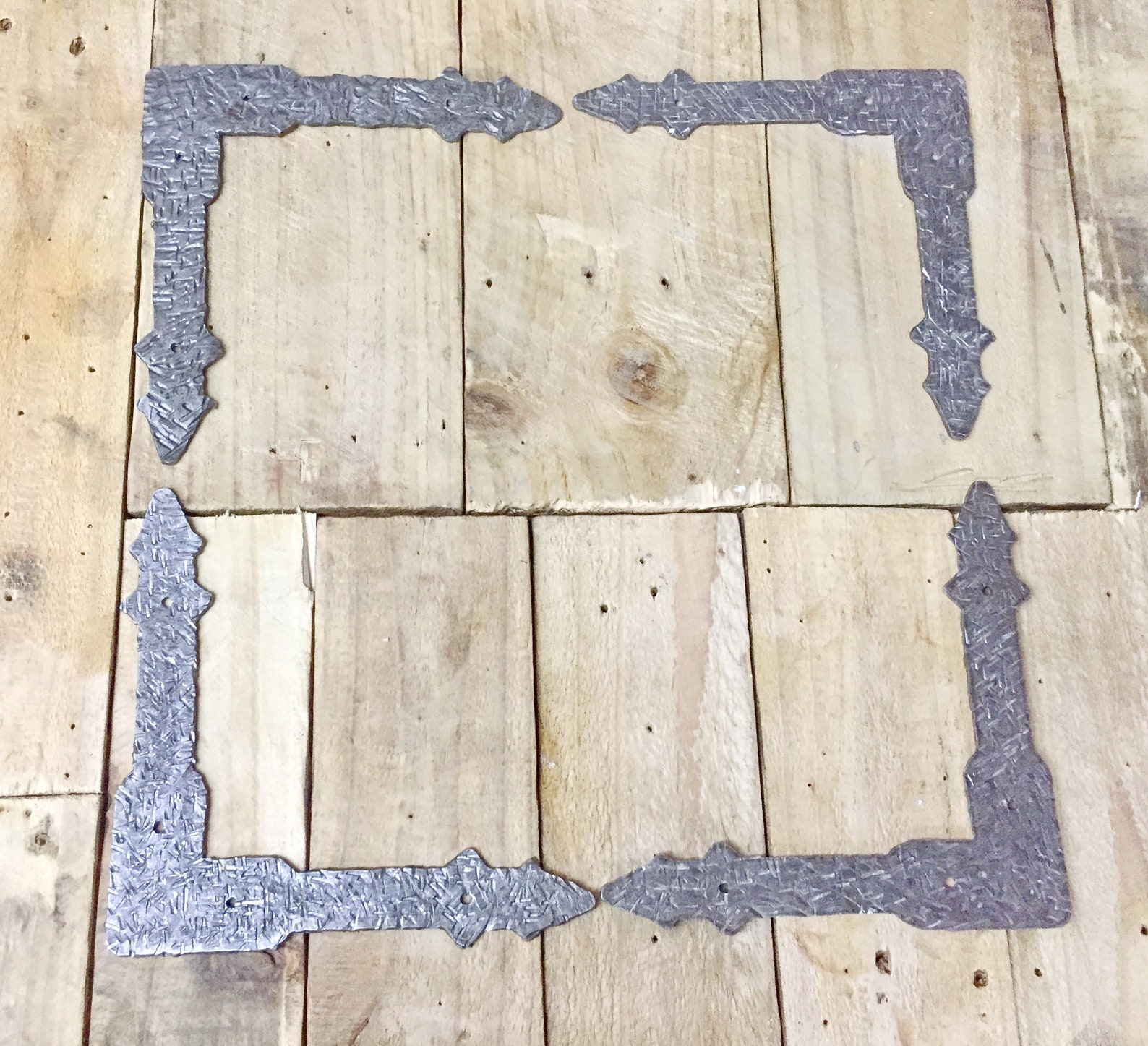 4 Piece Wrought Iron Corner Brackets / Large Rustic Corner Etsy