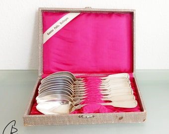 Set of Eleven Antique Alpacca Table Spoons,Large Antique Spoons,Vintage Table Spoons.