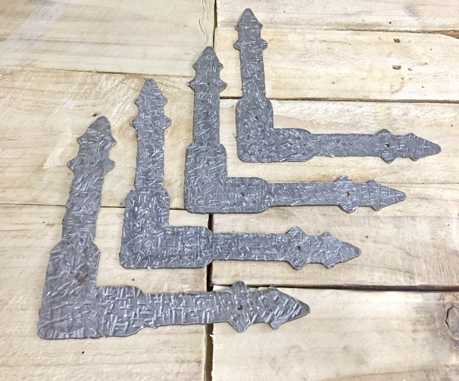 4 Piece Wrought Iron Corner Brackets / Large Rustic Corner Etsy
