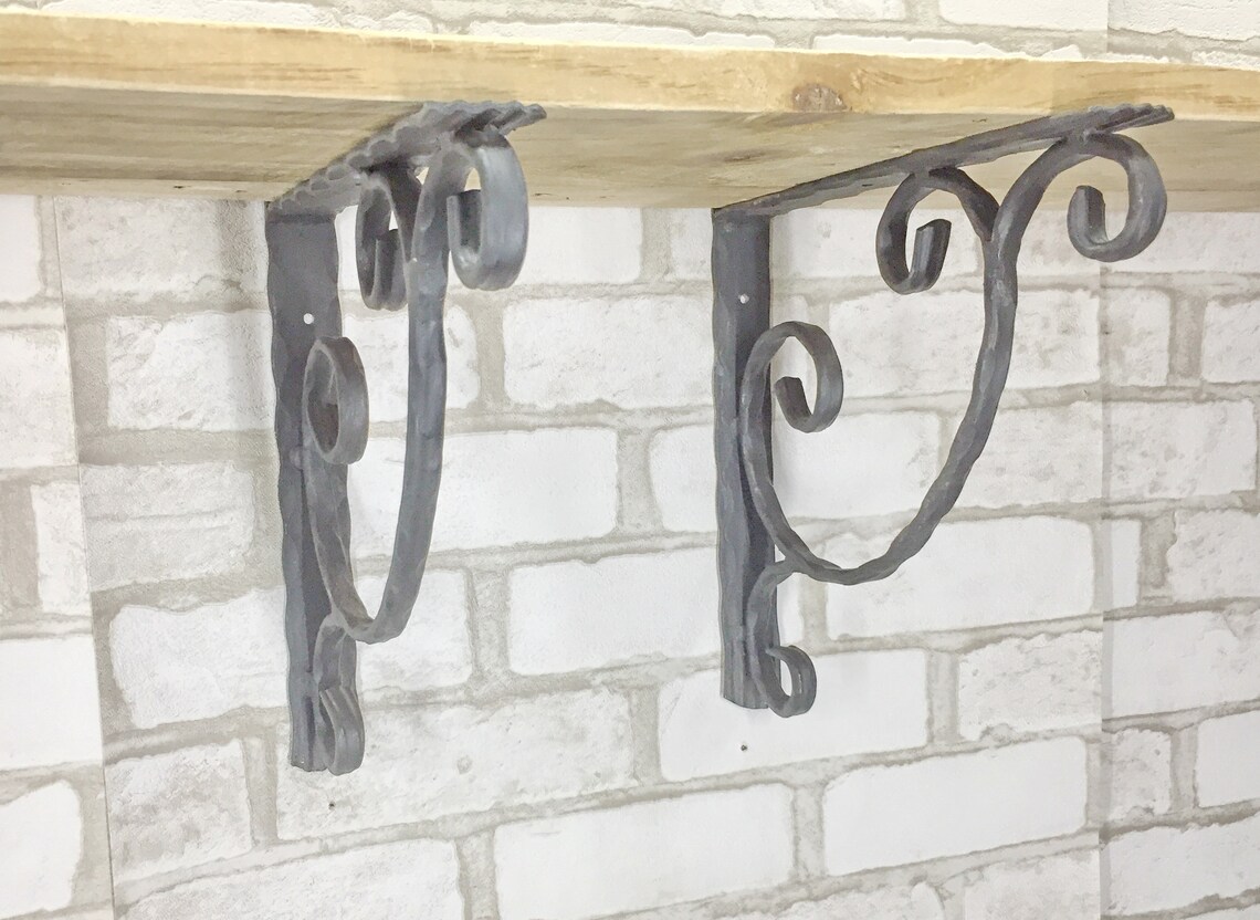 2 Shelf brackets hand /Iron shelf bracket/ metal Etsy