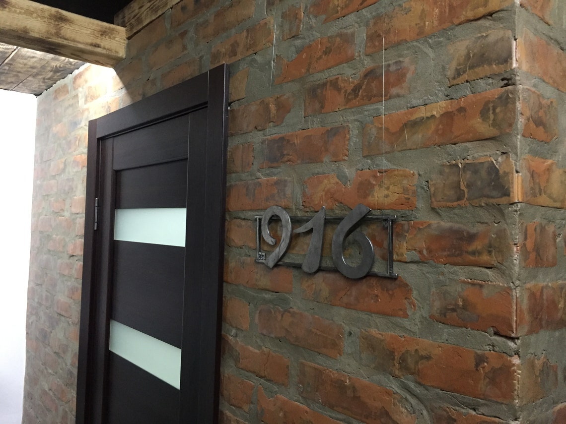 Beautiful metal home address plaque wrought iron number Etsy