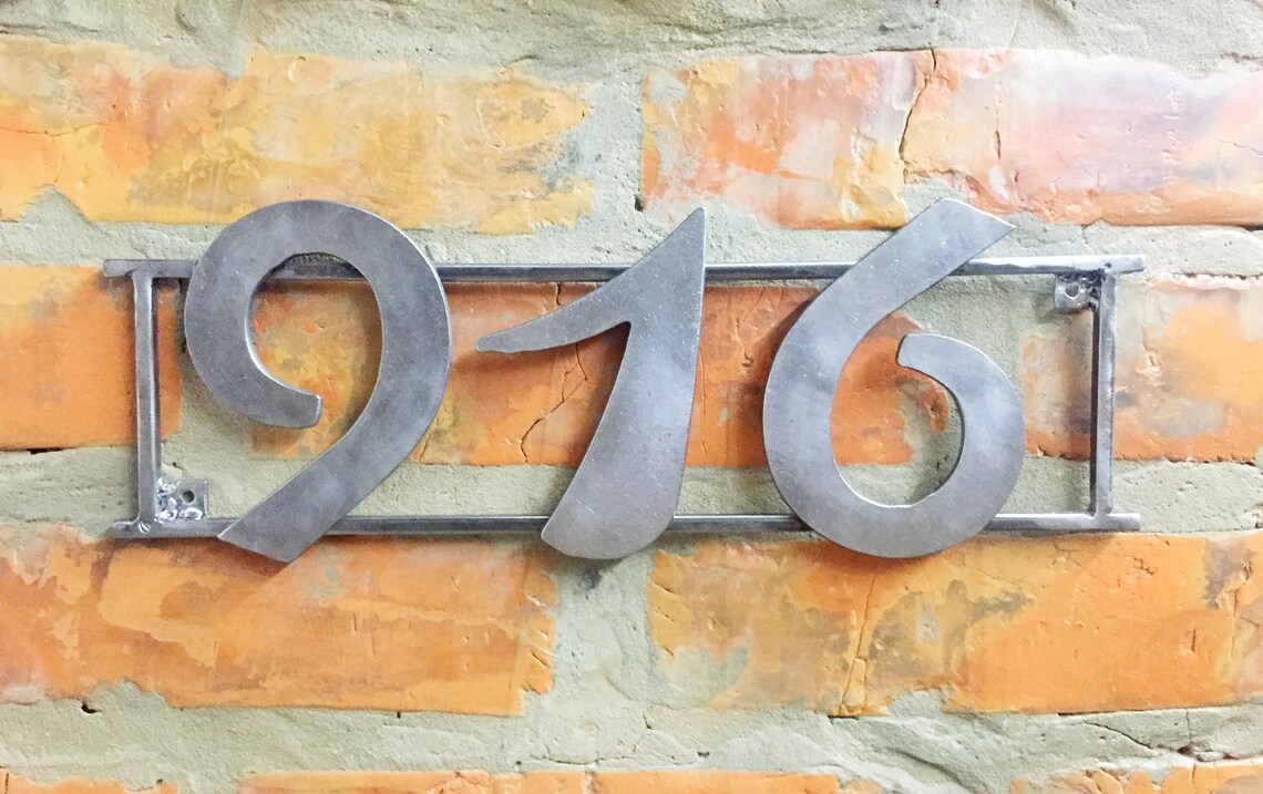 Beautiful metal home address plaque wrought iron number Etsy