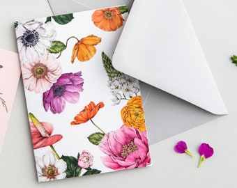 Botanical Greeting Card - 'Floral Brights' Collection - Blank Floral Card