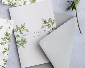 Congratulations -  Greeting Card - 'Ethereal' Collection - Botanical / Floral Card