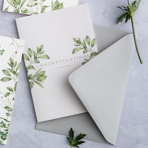 Congratulations Greeting Card 'Ethereal' Collection Botanical / Floral Card image 1