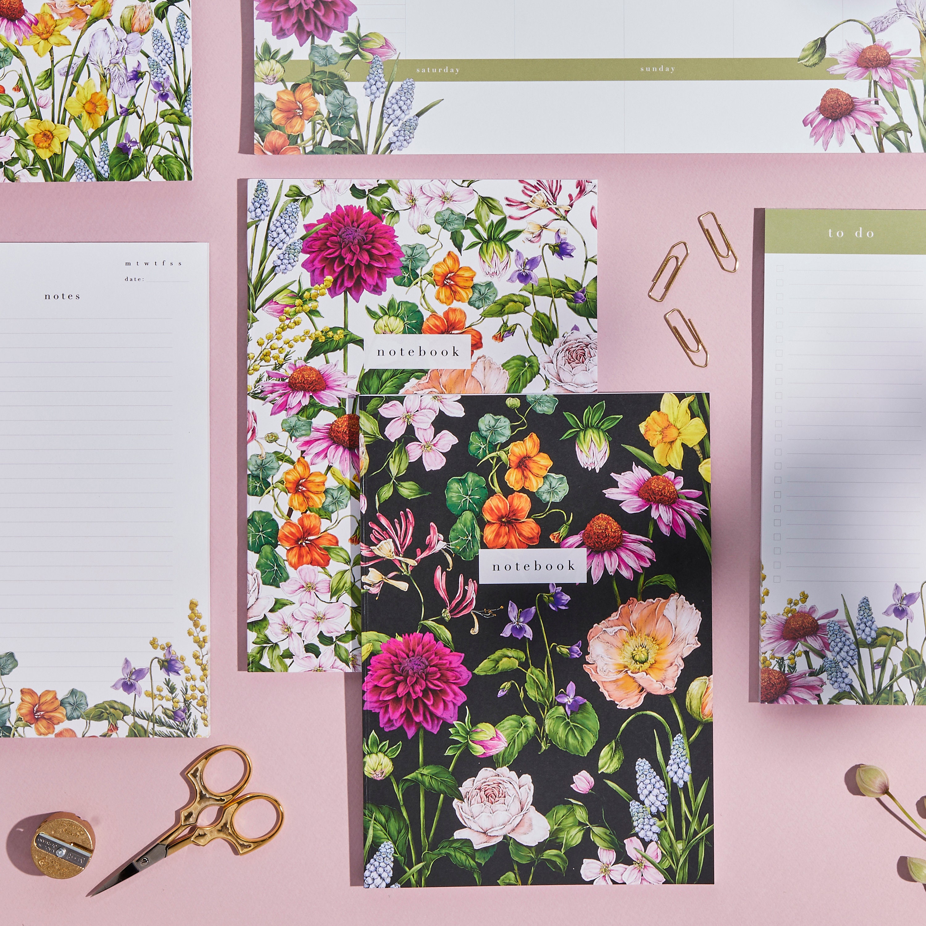 A5 Notebooks - Set of 2 Notebooks - Botanical 'bountiful Blooms ...