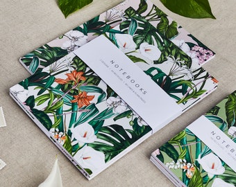 Carnets A5 - Ensemble de 2 cahiers - Collection botanique 'Palm House Tropics'