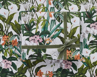 Botanical Wrapping Paper - Recycled Gift Wrap - Palm House Tropics
