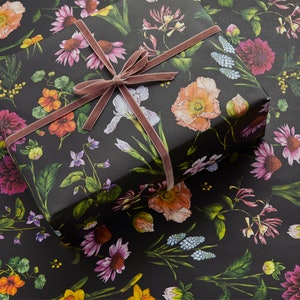 Botanical Wrapping Paper - Recycled Gift Wrap - Bountiful Blooms ...
