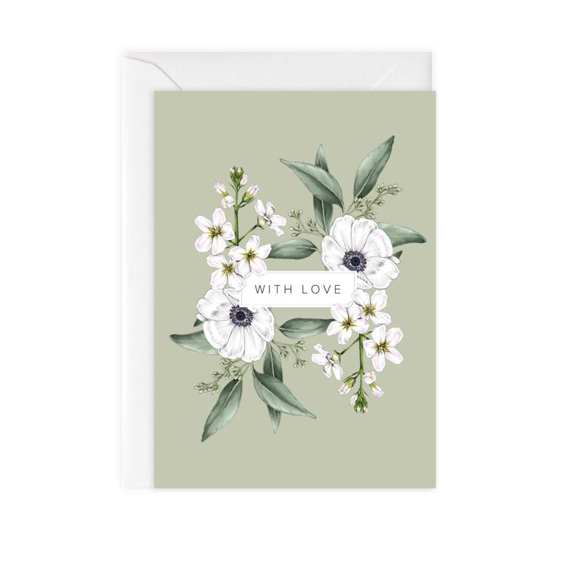 With Love Greeting Card 'Wild Meadow' Collection Botanical / Floral Card image 2