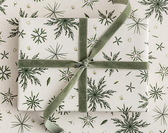 Christmas Wrapping Paper - Luxury Eco Gift Wrap - Festive Foliage