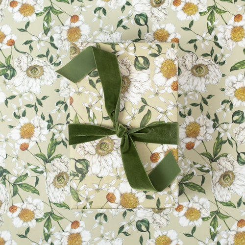 Botanical Wrapping Paper Recycled Gift Wrap Summer Garden Etsy