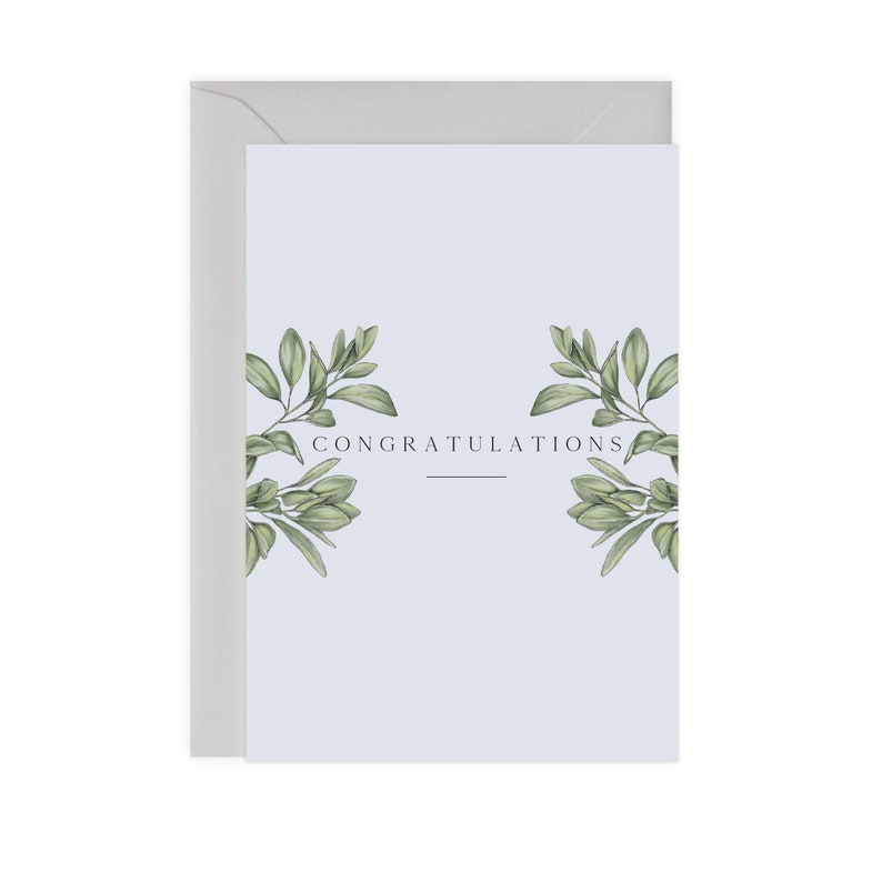 Congratulations Greeting Card 'Ethereal' Collection Botanical / Floral Card image 2