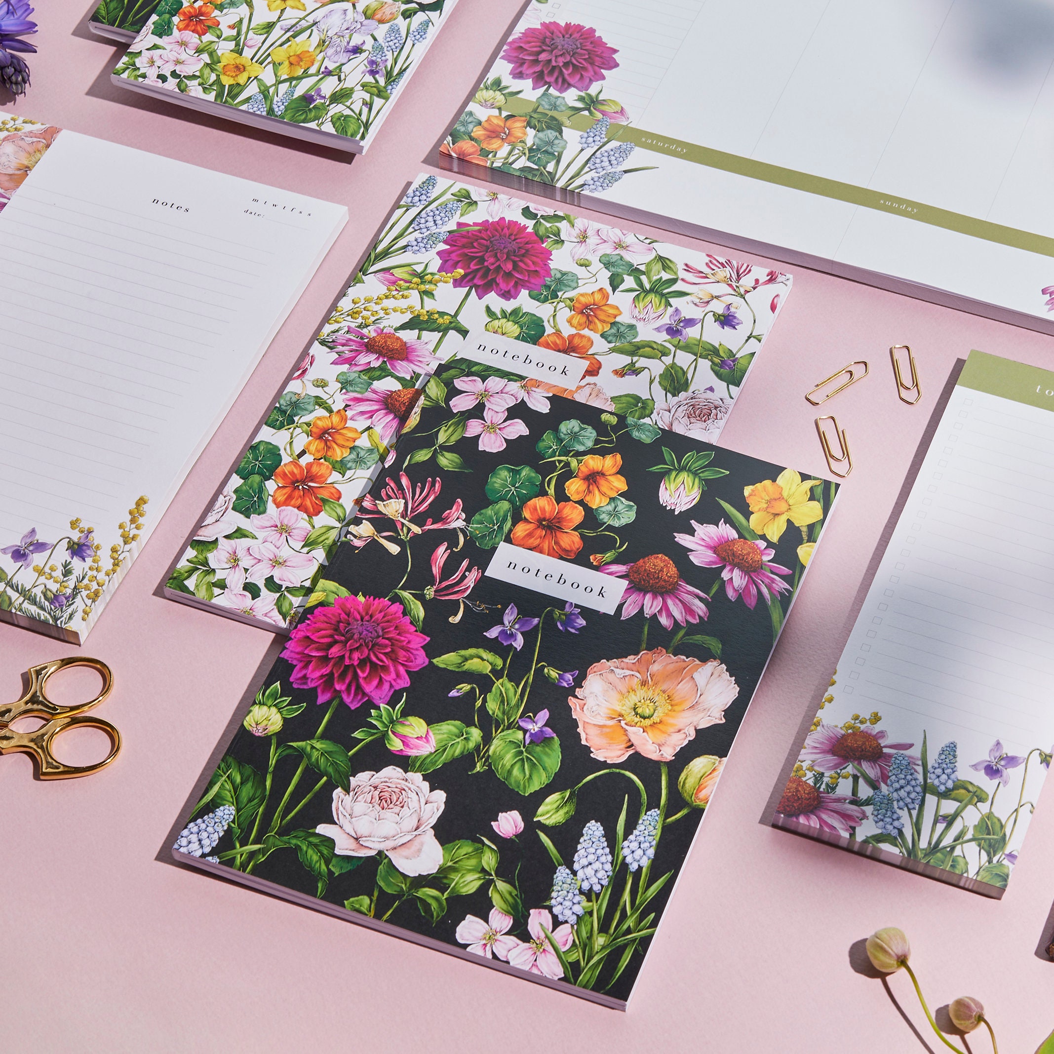 A5 Notebooks - Set of 2 Notebooks - Botanical 'bountiful Blooms ...