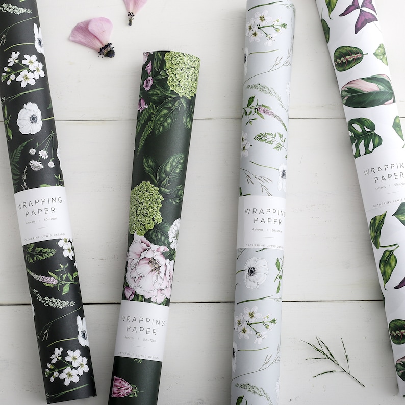 Botanical Wrapping Paper Recycled Gift Wrap Summer Garden Etsy UK
