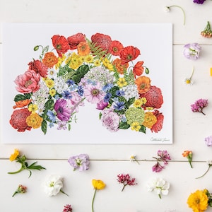 Art Print - Botanical Rainbow - Floral Wall Art