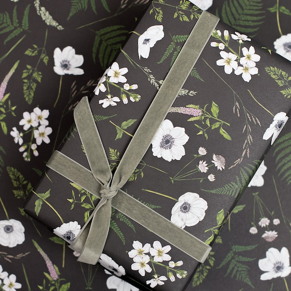 Meadow Black Gift Wrapping Paper Meadow Black Gift Wrapping Paper