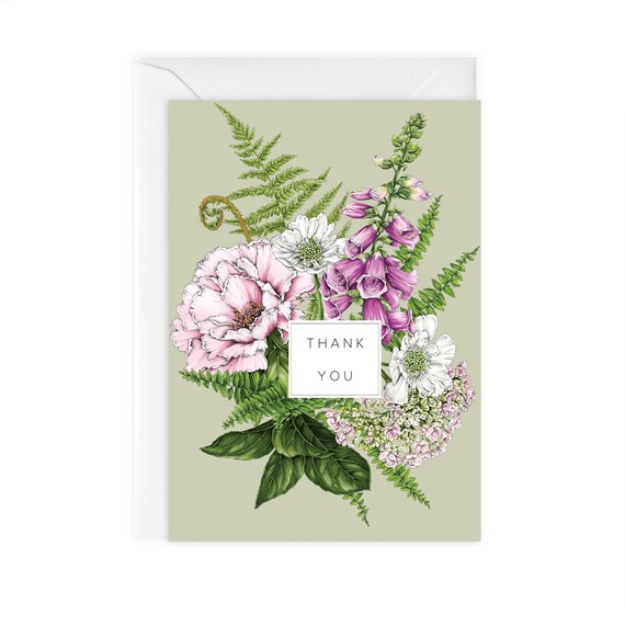 Botanical Garden Thank You Greeting Card Botanical Garden Thank You Greeting Card