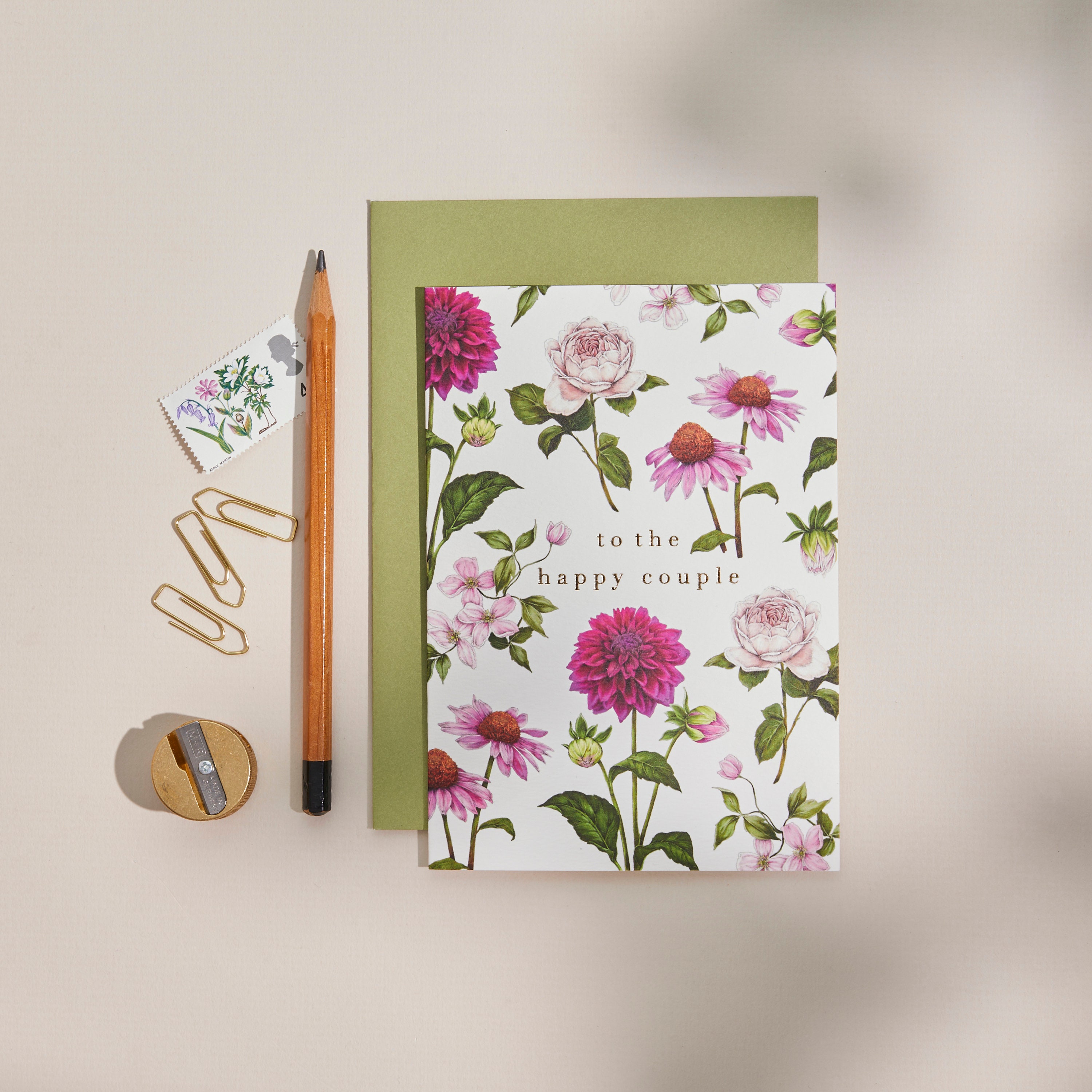 Botanical Greeting Card - Bountiful Blooms To The Happy Couple