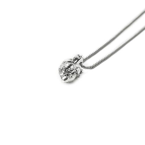 Anatomical shops Heart Necklace - (Sterling Silver 925, Made in Italy )
