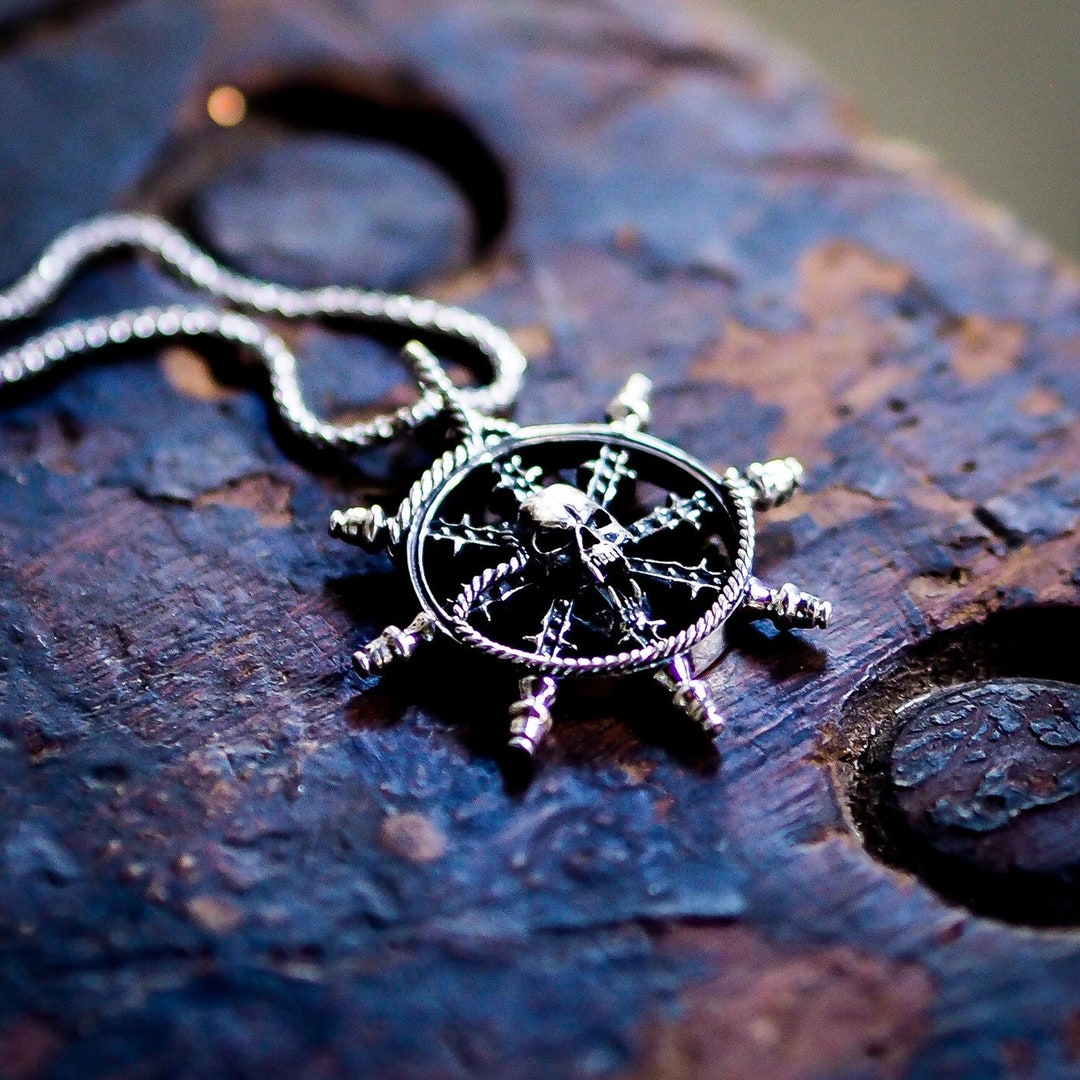Pirates Rudder Pirate Rudder Necklace - (sterling Silver 925, Made in Italy ) - Etsy
