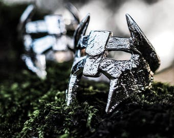 Anel de capacete Viking | Prata 925 | Feito na Itália | NÃO SINTA DOR