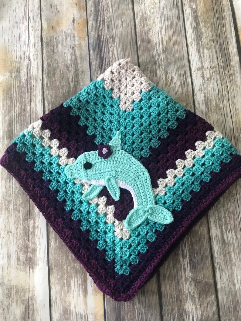 Crochet Dolphin Baby Blanket Etsy