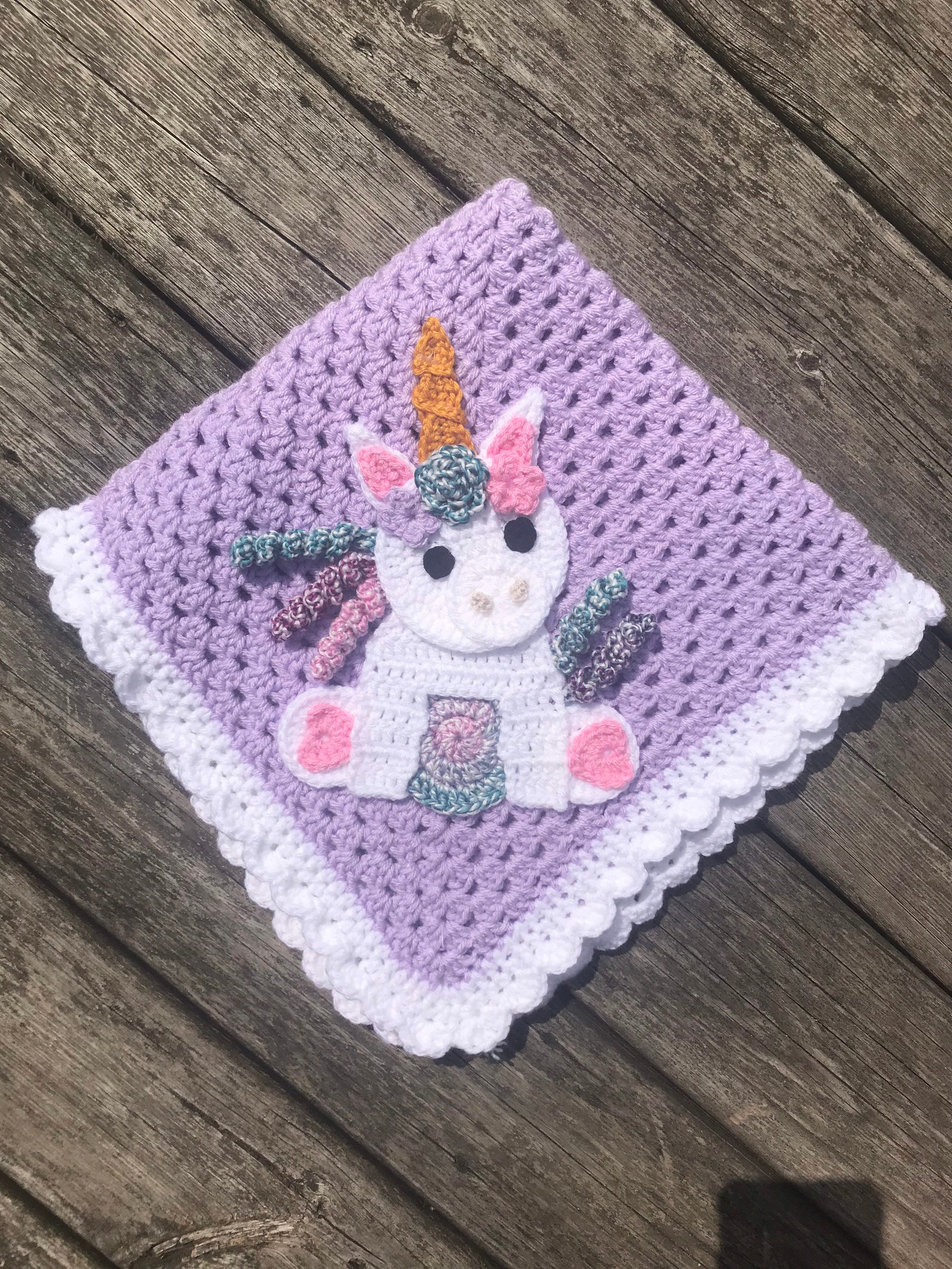 crochet unicorn baby blanket
