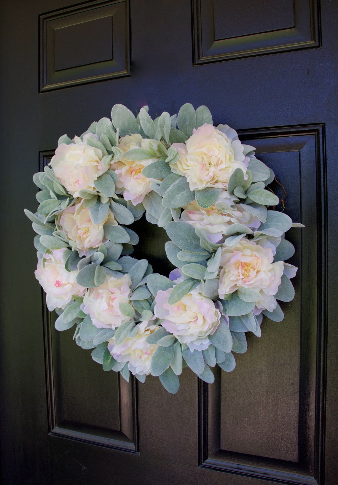 Lamb's Ear Wreath Peony Wreath Wedding Wreath Pink Etsy