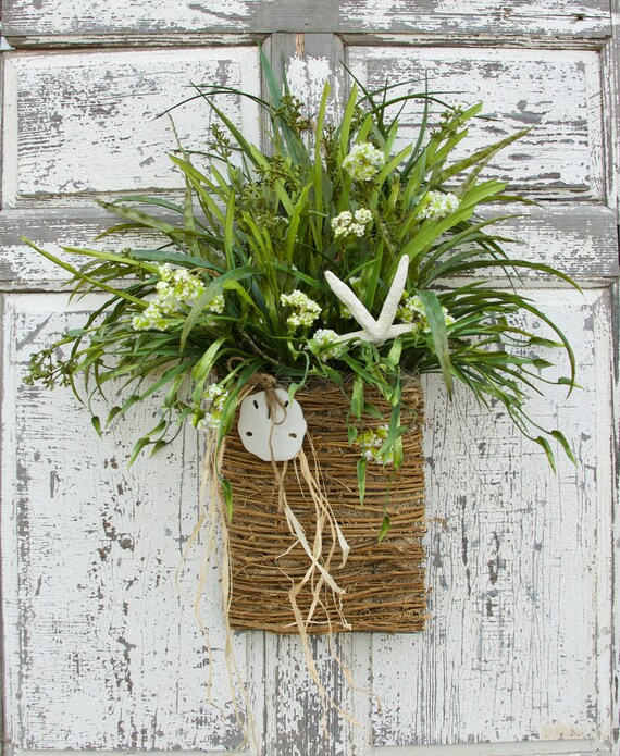 Nautical Basket Wreath Coastal Wreath Beach Wreath Coastal Etsy