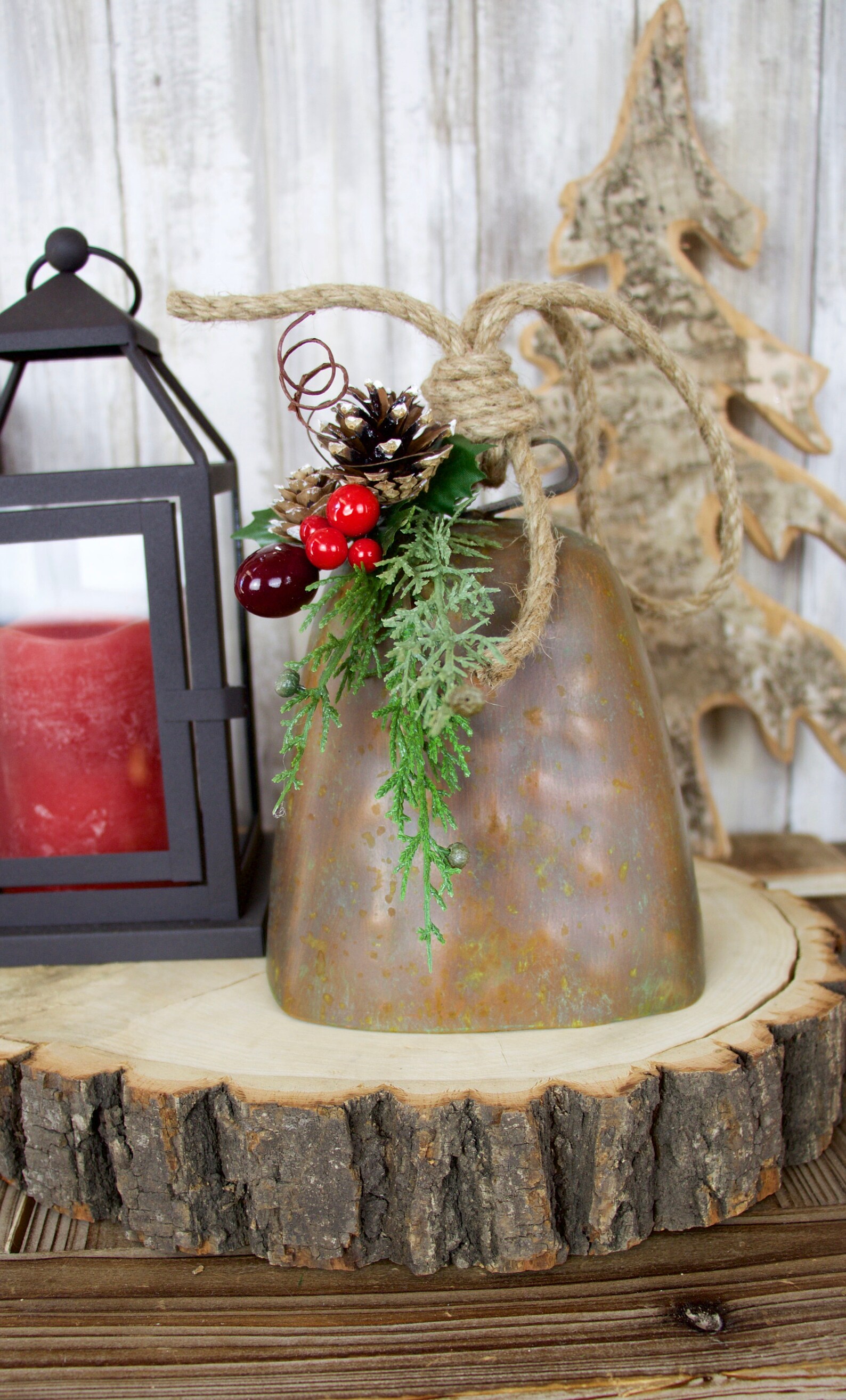 Rustic Christmas Bell Christmas Cowbell Farmhouse Christmas Etsy