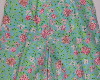Vintage Lilly Pulitzer Linen Blend High-Waist Floral Pleated I'mSize 8