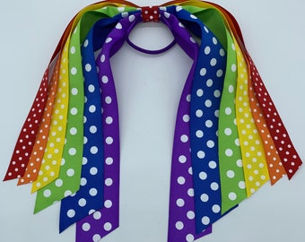 Rainbow Hairtie, Rainbow Hair Tie, Pride Hair Streamer, Ponytail Streamer, Pride Bow