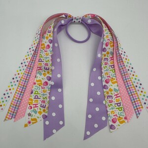 Happy Easter Hair Streamer, Happy Easter Hair Streamer, Ponytail Streamer, Easter Bow, Easter Egg Bow
