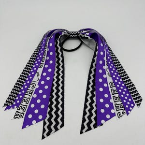 Purple CHEER Hair Streamer, SALE Overstock, Sports Hair Tie, Ponytail Holder, Hair Streamer, Ponytail Streamer
