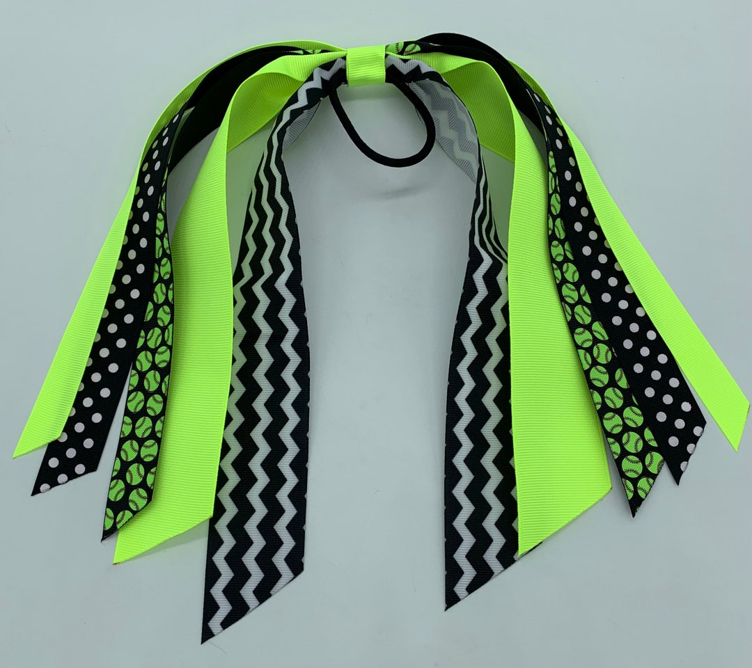 Softball Hair Tie Ponytail Holder Hair Streamer Softball Etsy