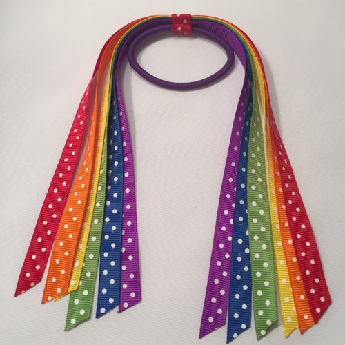 Rainbow Hair Streamer Colorful Hair Tie Ponytail Holder Etsy