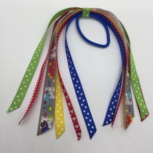 Car and Truck Hair Streamer, Car Hair Bow, Truck Hair Tie, Ponytail Holder, Hair Streamer, Cheerleader Hair Bow, Ponytail Streamer