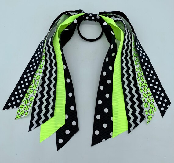 Softball Hair Tie Ponytail Holder Hair Streamer Softball Etsy
