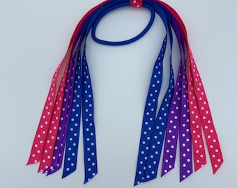 Pride Hair Streamer, Colorful Hair Tie, Ponytail Holder, Hair Streamer, Ponytail Streamer, Pride Flag Bow, Bi Pride, Pride Month Hair Tie