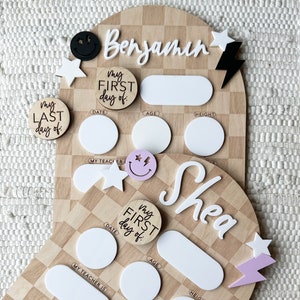 Retro First Day Of School Sign | Interchangeable School Sign | First Day of School Sign | Last Day of School Sign | Dry Erase School Sign