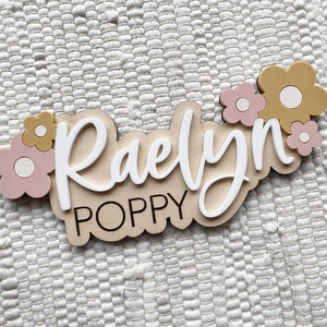 Baby Girl Birth Stat Sign | Retro Name Sign | Boho Inspired Name Sign ...