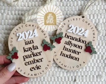 Personalized Family Christmas Ornament 2024 | Keepsake Gift