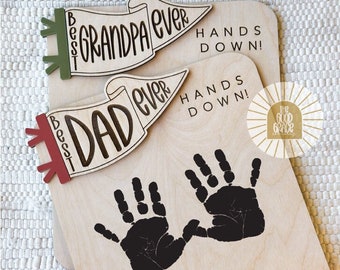 DIY Father's Day Handprint Sign | Father's Day Craft | Father's Day Gift | Handprint Sign | Gift for Dad | Gift for Grandpa | Hands Down