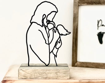 Jesus Holding Baby Wood Shelf Sitter | Infant Loss Memorial Gift