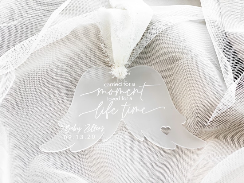 Miscarriage Ornament Stillbirth Ornament Angel Wings baby loss memorial sympathy gift miscarriage memorial infant loss memorial image 1